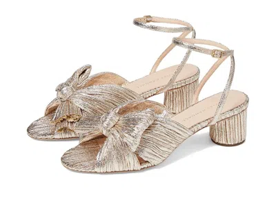 Loeffler Randall Dahlia Pleated Knot Mule With Ankle Strap High In Gold