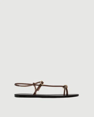 Loeffler Randall Dana Brown Strappy Jelly Sandal In Multi