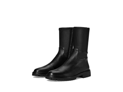 Loeffler Randall Danny Boots Women's 7 Black Leather Round Toe Lug Sole Khd1493