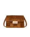 Loeffler Randall Delphine Cacao Suede Shoulder Bag In Brown