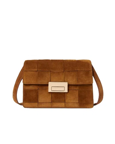 Loeffler Randall Delphine Cacao Suede Shoulder Bag In Brown