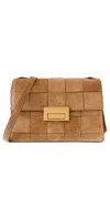 Loeffler Randall Delphine Leather Clutch In Toffee