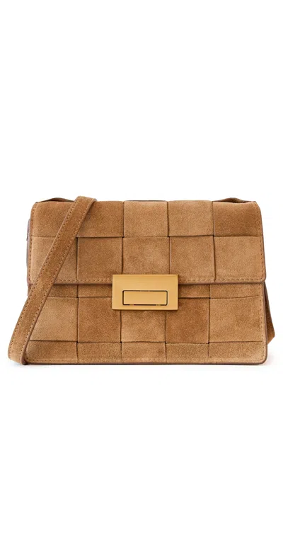 LOEFFLER RANDALL DELPHINE LEATHER CLUTCH TOFFEE