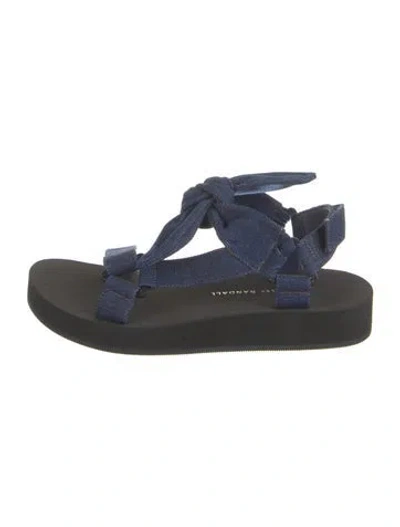 Pre-owned Loeffler Randall Denim Slingback Sandals W/ Tags In Blue