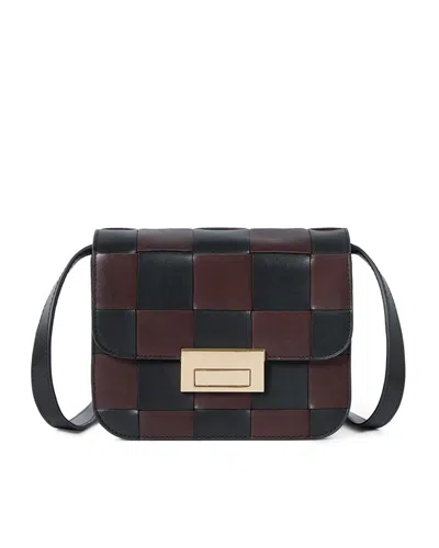 Loeffler Randall Desi Black/espresso Woven Leather Crossbody