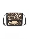 Loeffler Randall Desi Crossbody W/ Lock Hardware In Black/leopard