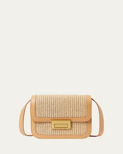 Loeffler Randall Desi Flap Woven Leather Crossbody Bag In Natural Honey