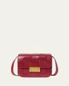 Loeffler Randall Desi Flap Woven Leather Crossbody Bag In Wine