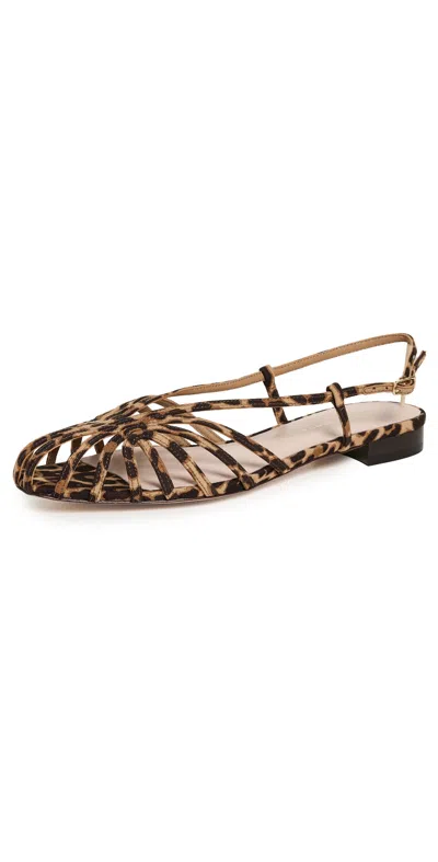 Loeffler Randall Devon Lattice Slingback Sandals Leopard
