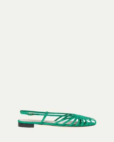 Loeffler Randall Devon Moire Slingback Sandals In Green