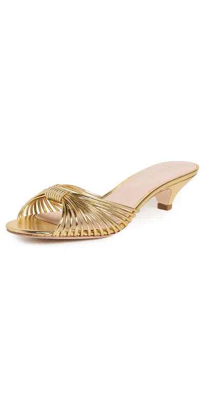 Loeffler Randall Dixie Strappy Kitten Heel Sandal In Gold