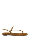 Loeffler Randall Eleanor Strappy Flat Sandals Cacao In Brown