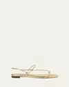 Loeffler Randall Eleanor Strappy Metallic Leather Sandals In Gold