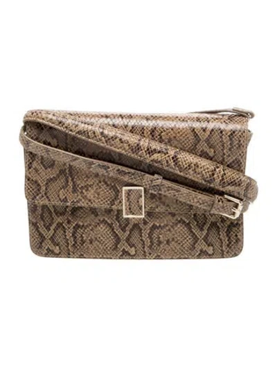 Pre-owned Loeffler Randall Embossed Leather Crossbody Bag In Neutral