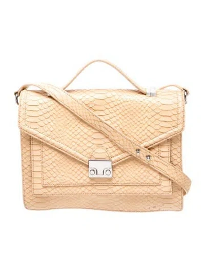 Pre-owned Loeffler Randall Embossed Leather Crossbody Bag In Neutrals