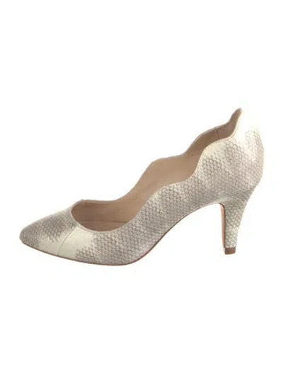 Pre-owned Loeffler Randall Embossed Leather Pumps In Neutral