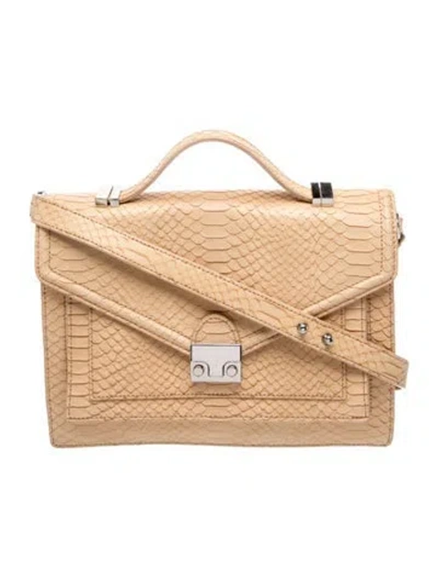 Pre-owned Loeffler Randall Embossed Leather Shoulder Bag In Neutrals