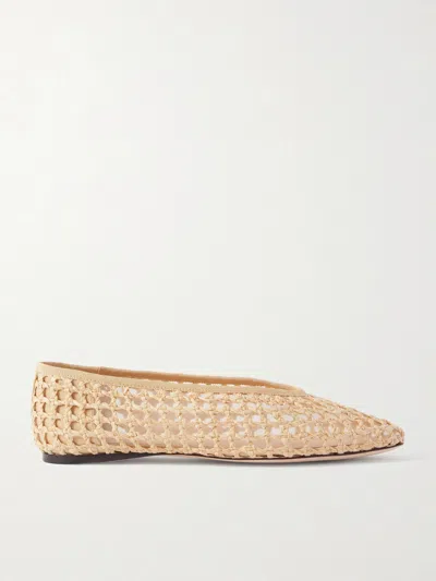 Loeffler Randall Women's Tan Woven Raffia Ballet Flats In Nude