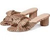 Loeffler Randall Emilia Sandal Women'sb Brown Gingham Pleated Knot Mule Ver027 In Brown