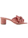 Loeffler Randall 50mm Metallic-effect Plissé Sandals In Pink