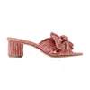 Loeffler Randall 50mm Metallic-effect Plissé Sandals In Pink