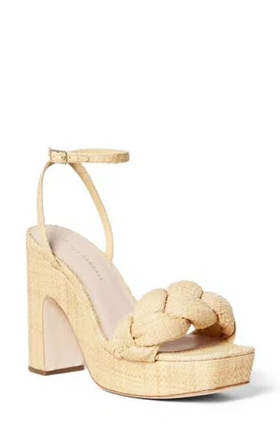 Loeffler Randall Fae Braided Raffia Platform Sandal In Gold