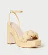 Loeffler Randall Raffia Knotted Chunky Platform Sandals In White