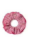 Loeffler Randall Felice Gingham Cotton Scrunchie In Red