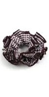 Loeffler Randall Felice Layered Scrunchie Brown Gingham In Brown Gingham