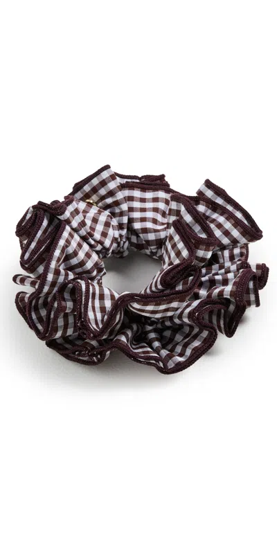 Loeffler Randall Felice Layered Scrunchie Brown Gingham
