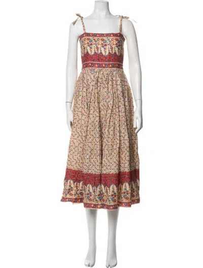 Pre-owned Loeffler Randall Floral Print Midi Length Dress In Multicolor
