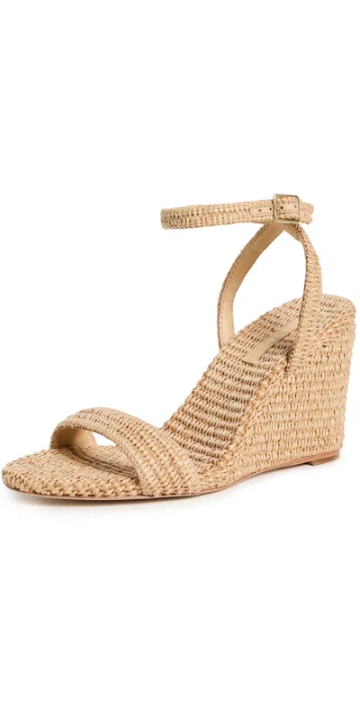 Loeffler Randall Gavi 40 Raffia Wedge Sandals In Neutral