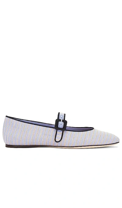 Loeffler Randall Ginger Flat In Blue & Cream Stripe