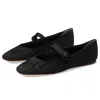 Loeffler Randall Ginger Flat Women's Black Sqaure Toe Mary Jane Zogg1297 In Black