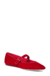 Loeffler Randall Ginger Velvet Mary Jane Ballerina Flats In Red