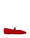 Loeffler Randall Ginger Velvet Mary Jane Flats In Red