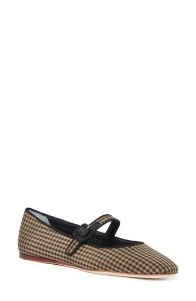 Loeffler Randall Ginger Woven Raffia Mary Jane Flat In Brown