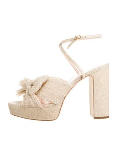 Pre-owned Loeffler Randall Glitter Accents Mules In Neutral