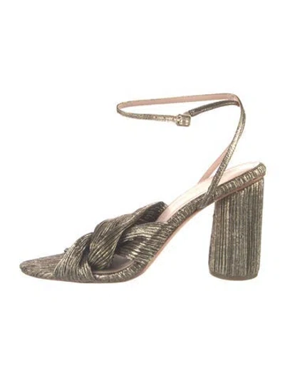 Pre-owned Loeffler Randall Glitter Accents Sandals In Gold/metallic