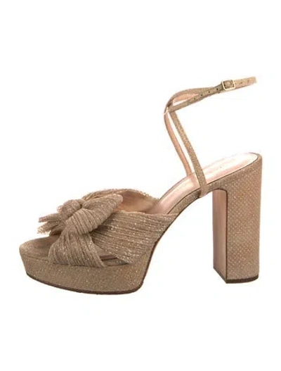 Pre-owned Loeffler Randall Glitter Accents Sandals In Neutral