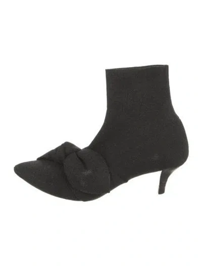 Pre-owned Loeffler Randall Glitter Accents Sock Boots In Black
