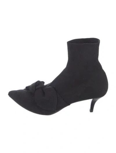Pre-owned Loeffler Randall Glitter Accents Sock Boots In Black