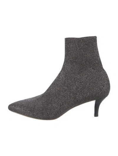 Pre-owned Loeffler Randall Glitter Accents Sock Boots In Multi