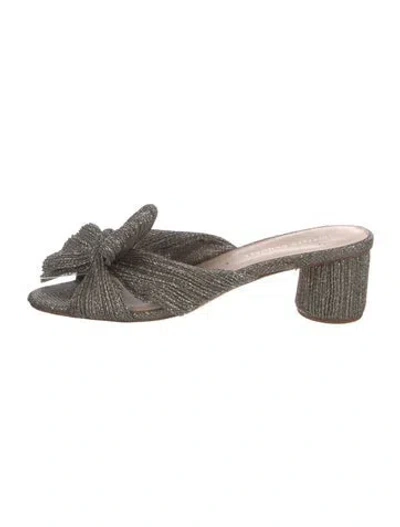 Pre-owned Loeffler Randall Glitter Bow Accents Slides