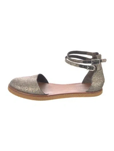 Pre-owned Loeffler Randall Glitter D'orsay Flats In Multi
