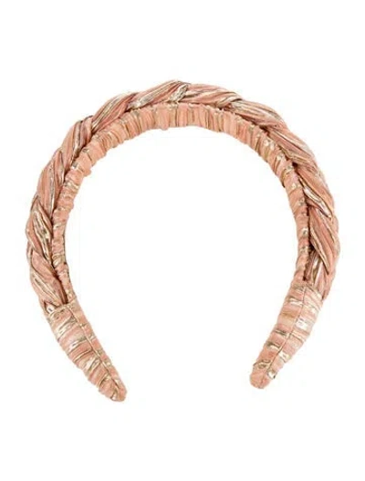 Pre-owned Loeffler Randall Glitter Embellished Headband In Orange