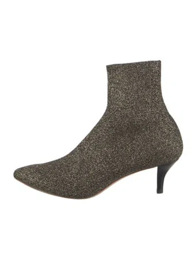 Pre-owned Loeffler Randall Glitter Patterned Boots In Gold/metallic