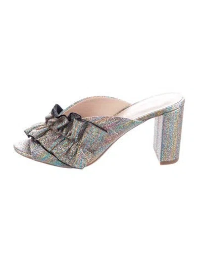 Pre-owned Loeffler Randall Glitter Patterned Slides