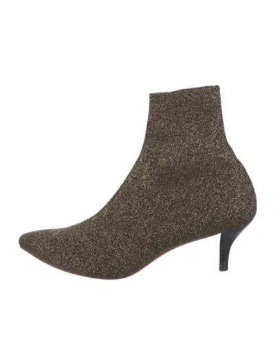 Pre-owned Loeffler Randall Glitter Sock Boots In Multi