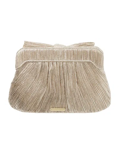 Loeffler Randall Golden Pleated Clutch In Nude